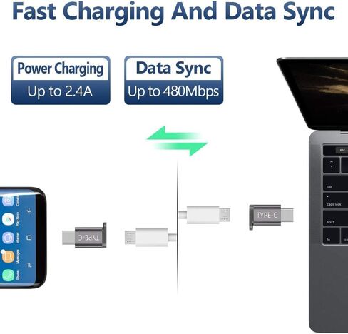 محول JSAUX Micro USB (أنثى) إلى USB C 4 حزم، محول USB من الألومنيوم من النوع C مع سلسلة مفاتيح شحن سريع متوافق مع Samsung Galaxy S10 S9 S8 Plus Note 9 8، LG V30 G5 G6، Moto Z Z2، والمزيد (أحمر) in Kuwait