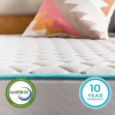 مرتبة Linenspa مقاس 6 بوصة ذات زنبرك داخلي مزدوج مع طبقة إسفنجية - ملمس قوي - معتمدة من CertiPUR-US - مرتبة في صندوق، أبيض in Kuwait