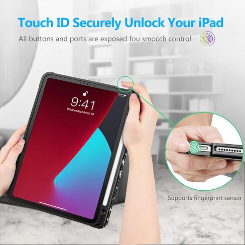 حافظة Fintie SlimShell لجهاز iPad Air الجيل الخامس (2022) / الجيل الرابع (2020) 10.9 بوصة - غطاء خلفي مرن ناعم من مادة TPU مع حامل أقلام رصاص، خاصية النوم/الاستيقاظ التلقائي، كتاب التركيب in Kuwait