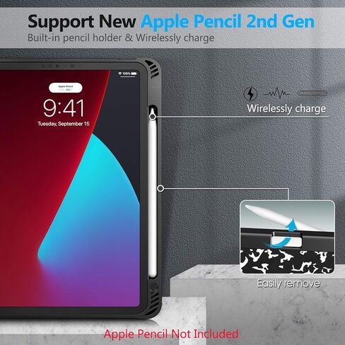حافظة Fintie SlimShell لجهاز iPad Air الجيل الخامس (2022) / الجيل الرابع (2020) 10.9 بوصة - غطاء خلفي مرن ناعم من مادة TPU مع حامل أقلام رصاص، خاصية النوم/الاستيقاظ التلقائي، كتاب التركيب in Kuwait