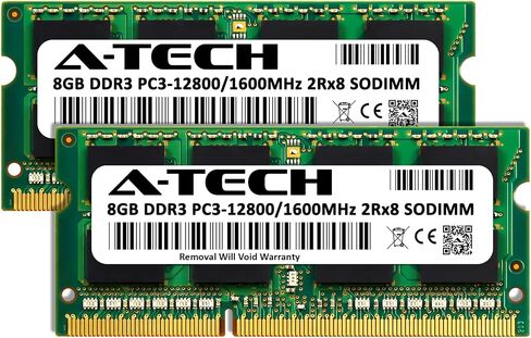 A-Tech 16GB Kit (2x8GB) RAM for Apple MacBook Pro (Mid 2012), iMac (Late 2012, Early/Late 2013, Late 2014, Mid 2015), Mac mini (Late 2012) | DDR3 1600MHz PC3-12800 SODIMM 204-Pin Memory Upgrade in Kuwait