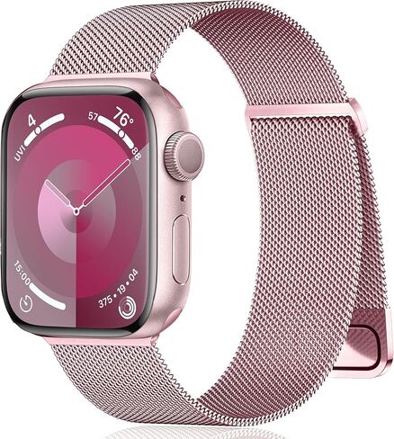 Magnetic Band Compatible for Apple Watch Bands Women Men 40mm 38mm 41mm 42mm 46mm 44mm 45mm 49mm, Stainless Steel Mesh Metal Sport Strap Wristband iWatch Series 11 10 9 8 7 6 5 4 3 2 1 SE Ultra in Kuwait
