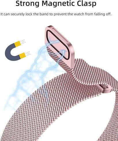 Magnetic Band Compatible for Apple Watch Bands Women Men 40mm 38mm 41mm 42mm 46mm 44mm 45mm 49mm, Stainless Steel Mesh Metal Sport Strap Wristband iWatch Series 11 10 9 8 7 6 5 4 3 2 1 SE Ultra in Kuwait
