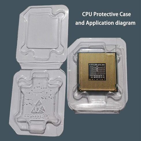 Daarcin 10 قطع من صواني حماية وحدة المعالجة المركزية AMD CPU الواقية من البلاستيك السميك مناسبة مع 10 قطع من الأكياس والملصقات المقاومة للكهرباء الساكنة (AMD) in Kuwait