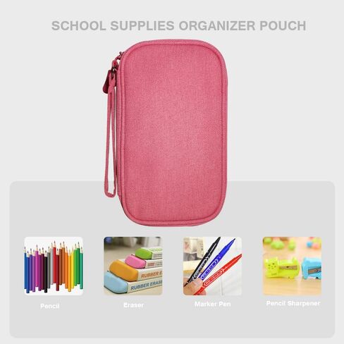 Electronics Organizer Bag Case Pouch Cable Charger Organizer Case Travel Shockproof Cord Carrying Case for Earphone Powerbank USB Hard Drive SD Card (Black) in Saudi Arabia