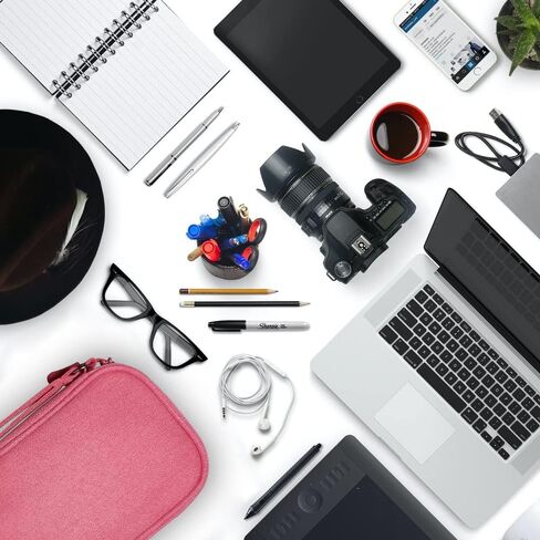 Electronics Organizer Bag Pouch Cable Charger Organizer Travel Shockproof Cord Carrying Case for Earphone Powerbank USB Hard Drive SD Card (Black) in Kuwait