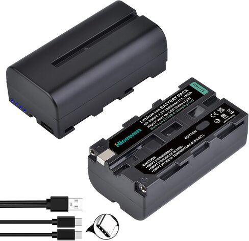 Hisewen NP-F550 بطارية 2 حزمة لسوني NP F550 F530 F970 F960 F770 F750 F330 CCD-SC55 TR516 TR716 TR818 TR910 TR917 كاميرا، CN-160، CN-216 LED ضوء الفيديو، شاشة LED إدخال من النوع C. in Saudi Arabia