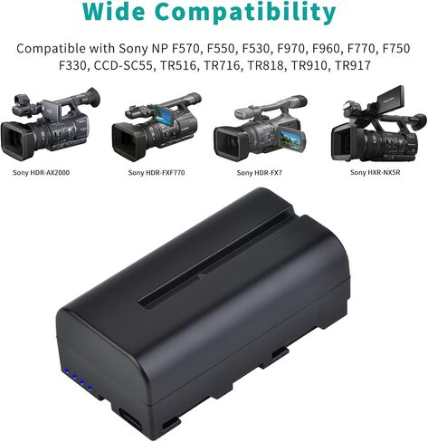 Hisewen NP-F550 بطارية 2 حزمة لسوني NP F550 F530 F970 F960 F770 F750 F330 CCD-SC55 TR516 TR716 TR818 TR910 TR917 كاميرا، CN-160، CN-216 LED ضوء الفيديو، شاشة LED إدخال من النوع C. in Saudi Arabia