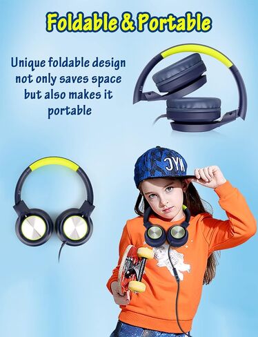 سماعات رأس USB من النوع C للأطفال للمدرسة، سماعات سلكية فوق الأذن مع ميكروفون محدود الحجم 85 ديسيبل/ 94 ديسيبل، سماعات رأس USBC محمولة للأطفال والمراهقين والأطفال عبر الإنترنت المدرسة/السفر/آي باد/الكمبيوتر اللوحي/الهاتف المحمول in Kuwait