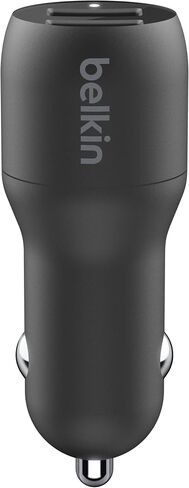 Belkin 24 Watt Dual USB Car Charger - 2 12W USB A Ports with Fast Charging for Apple iPhone 14, 14 Pro, 14 Pro Max, iPhone 13, 13 Pro, 13 Pro Max, Samsung Galaxy, AirPods & More - USB-C Charger in Kuwait