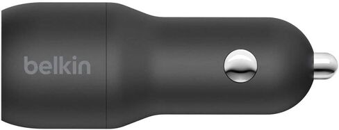 Belkin 24 Watt Dual USB Car Charger - 2 12W USB A Ports with Fast Charging for Apple iPhone 14, 14 Pro, 14 Pro Max, iPhone 13, 13 Pro, 13 Pro Max, Samsung Galaxy, AirPods & More - USB-C Charger in Kuwait
