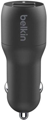 Belkin 24 Watt Dual USB Car Charger - 2 12W USB A Ports with Fast Charging for Apple iPhone 14, 14 Pro, 14 Pro Max, iPhone 13, 13 Pro, 13 Pro Max, Samsung Galaxy, AirPods & More - USB-C Charger in Kuwait