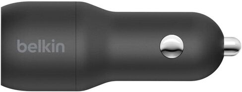 Belkin 24 Watt Dual USB Car Charger - 2 12W USB A Ports with Fast Charging for Apple iPhone 14, 14 Pro, 14 Pro Max, iPhone 13, 13 Pro, 13 Pro Max, Samsung Galaxy, AirPods & More - USB-C Charger in Kuwait