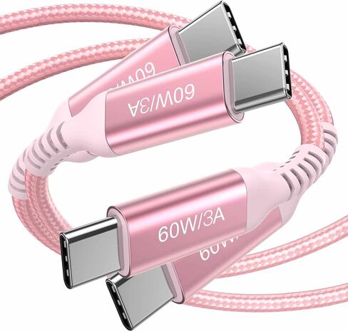 كابل USB C طويل إلى USB C بطول 15 قدم وردي، شحن سريع 60 وات، سلك شاحن USB من النوع C لأجهزة iPhone 15/15 Pro، iPad Pro Air 12.9 4th، MacBook Pro، PS5، Samsung Galaxy S23 S22، Note 20 10 Ultra، Google Pixel 7 in Kuwait
