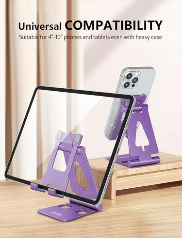 Aoviho Foldable Cell Phone Stand for Desk, Holder for iPhone,Black in Saudi Arabia