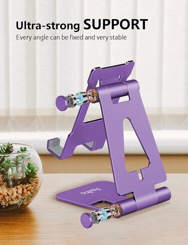 Aoviho Foldable Cell Phone Stand for Desk, Holder for iPhone,Black in Saudi Arabia
