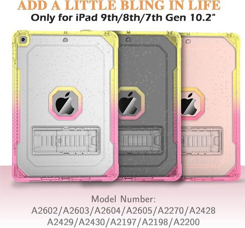 حافظة ZoneFoker لجهاز iPad الجيل التاسع، لجهاز iPad 8th/7th Generation 10.2 بوصة حافظة 2021/2020/2019، غطاء صلب مقاوم للصدمات لجهاز iPad 9 8 7 Gen لطيف مع حامل للأطفال / الفتيات / النساء in Kuwait