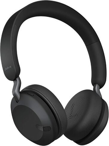 Jabra Elite 45h, Titanium Black – On-Ear Wireless Headphones with Up to 50 Hours of Battery Life, Superior Sound with Advanced 40mm Speakers – Compact, Foldable & Lightweight Design (Renewed) in Kuwait