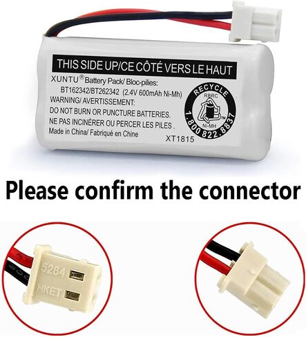 XUNTU BT162342/BT262342 2.4V 600mAh Ni-MH Cordless Phone Battery Pack BT166342/BT266342 BT183342/BT283342 Compatible with EL52351 TL90070 CS5119 DS6511 DS6722 LS6305 Handset (4 Pack) in Saudi Arabia