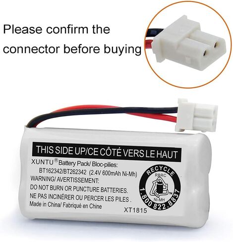 XUNTU BT162342/BT262342 2.4V 600mAh Ni-MH Cordless Phone Battery Pack BT166342/BT266342 BT183342/BT283342 Compatible with EL52351 TL90070 CS5119 DS6511 DS6722 LS6305 Handset (4 Pack) in Saudi Arabia