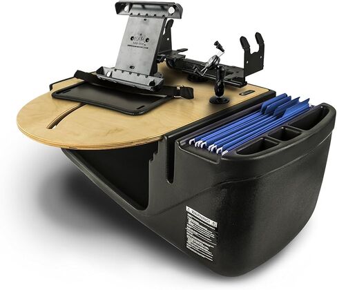 AutoExec AUE37650 RoadMaster Car Desk Green Camouflage Finish with Built-in 200 Watt Power Inverter, Printer Stand and Tablet Mount in Kuwait