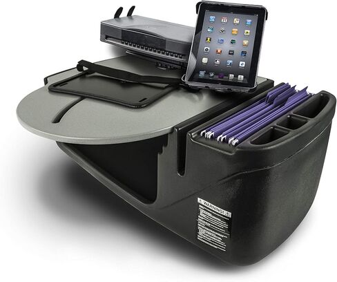 AutoExec AUE37650 RoadMaster Car Desk Green Camouflage Finish with Built-in 200 Watt Power Inverter, Printer Stand and Tablet Mount in Kuwait
