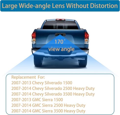 مقبض باب الباب الخلفي للكاميرا الاحتياطية، متوافق مع Chevy Silverado GMC Sierra 1500 2500 3500 2007 2008 2009 2010 2011 2012 2013 2014، مع فتحة مفتاح، كاميرا رؤية خلفية، كاميرا احتياطية، كاميرا عكسية in Kuwait