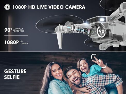 AVIALOGIC Mini Drone with Camera for Kids,RC Helicopter FPV RC Quadcopter with 1080P HD Live Video Camera,Altitude Hold,Gravity Control,2 Batteries,Birthday and Xmas Gifts Toys for Boys Girls,Silver in Saudi Arabia