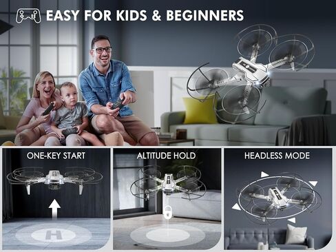 AVIALOGIC Mini Drone with Camera for Kids,RC Helicopter FPV RC Quadcopter with 1080P HD Live Video Camera,Altitude Hold,Gravity Control,2 Batteries,Birthday and Xmas Gifts Toys for Boys Girls,Silver in Saudi Arabia