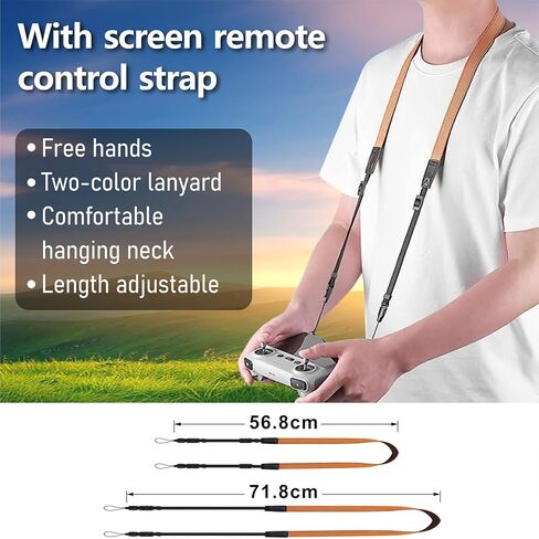 [3 in 1] Mini 4 Pro/Mini 3 Pro/Mini 3/Air 3 Accessories kit for DJI RC & RC 2, Neck Lanyard Strap + [2 Pack] Matte Glass Screen Protector + Control Sticks Joysticks for DJI Mini 4 Pro/Air 3/Mini 3/Mini 3 Pro (RC & RC 2)Remote Controller Accessories in Kuwait