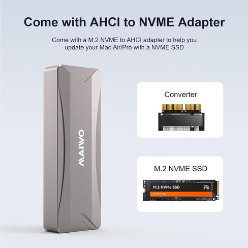 محول NVME إلى USB، محطة إرساء MAIWO NVME لمفتاح M.2 M ومفتاح B+M NVME SSD(10 جيجابت في الثانية)، خالية جدًا، تدعم Windows، Mac OS، Linux in Kuwait