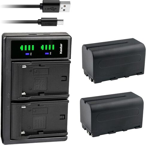 Kastar 4-Pack NP-F750 / NP-F770 Battery and LTD2 USB Charger Compatible with YongNuo YN900 II, YN1200 PRO, YN300 LED Pro, YN300-III LED Pro, YN600, YN600L II LED Video Light, YN900 LED Video Light in Saudi Arabia