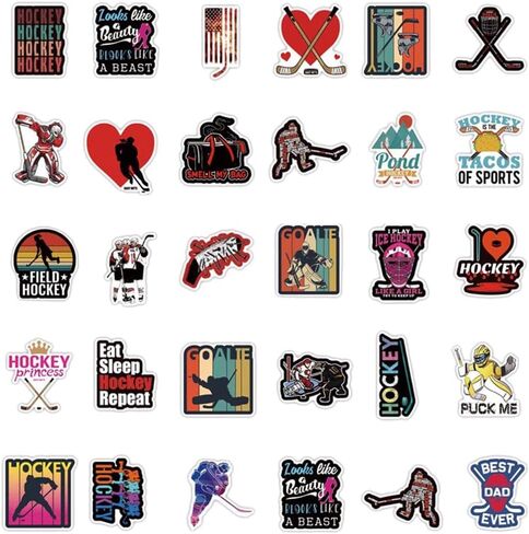 Baseball Stickers | 50 Pcs Baseball Waterproof Vinyl Stickers for Helmet Snowboard Water Bottles Bicycle Laptop Refrigerator Luggage Computer Mobile Phone Bike Decals in Kuwait