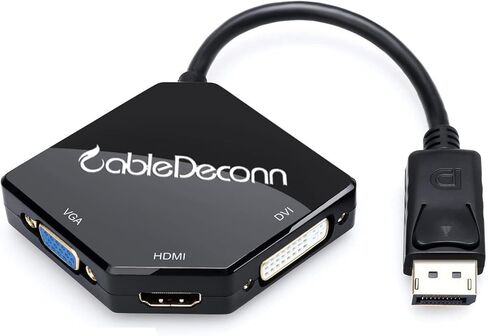 CABLEDECONN Multi-Function Big DisplayPort DP2 to HDMI VGA DVI Cable Converter Adapter in Kuwait