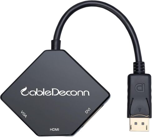 CABLEDECONN Multi-Function Big DisplayPort DP2 to HDMI VGA DVI Cable Converter Adapter in Kuwait