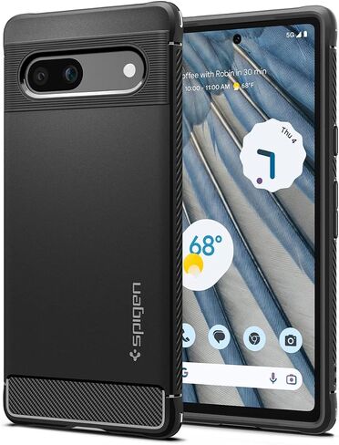 Spigen Rugged Armor Designed for Pixel 7a Case (2023) [Military-Grade Protection] - Matte Black in Kuwait