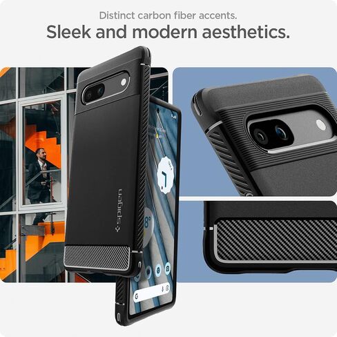 Spigen Rugged Armor Designed for Pixel 7a Case (2023) [Military-Grade Protection] - Matte Black in Kuwait