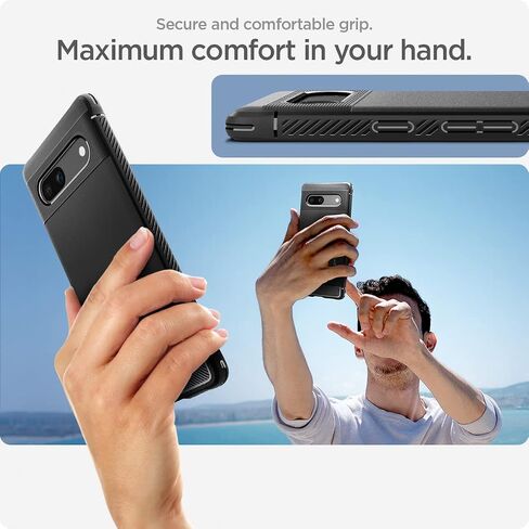Spigen Rugged Armor Designed for Pixel 7a Case (2023) [Military-Grade Protection] - Matte Black in Kuwait