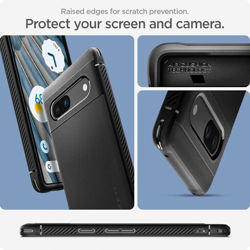 Spigen Rugged Armor Designed for Pixel 7a Case (2023) [Military-Grade Protection] - Matte Black in Kuwait