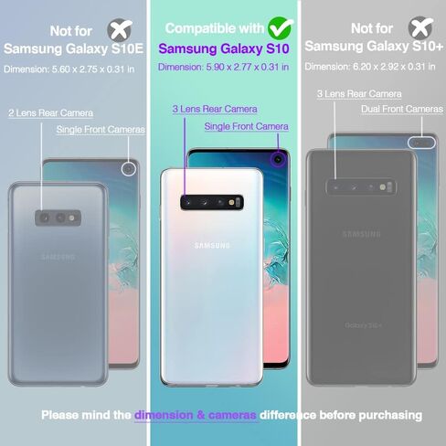 حافظة KIOMY Galaxy S10 فائقة الوضوح ومضادة للصدمات لهاتف Samsung Galaxy S10 [تصميم هجين] ظهر صلب من البولي كربونات مع إطار مرن من مادة TPU وأكياس هوائية ممتصة للصدمات وأغطية خلفية للهاتف الخلوي in Kuwait