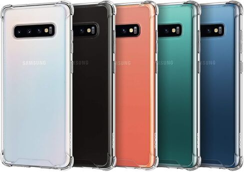 حافظة KIOMY Galaxy S10 فائقة الوضوح ومضادة للصدمات لهاتف Samsung Galaxy S10 [تصميم هجين] ظهر صلب من البولي كربونات مع إطار مرن من مادة TPU وأكياس هوائية ممتصة للصدمات وأغطية خلفية للهاتف الخلوي in Kuwait
