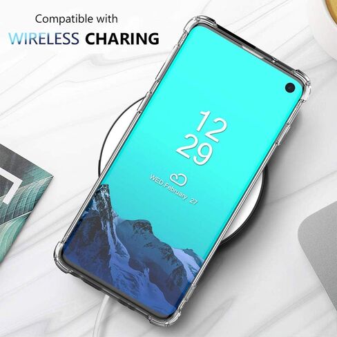 حافظة KIOMY Galaxy S10 فائقة الوضوح ومضادة للصدمات لهاتف Samsung Galaxy S10 [تصميم هجين] ظهر صلب من البولي كربونات مع إطار مرن من مادة TPU وأكياس هوائية ممتصة للصدمات وأغطية خلفية للهاتف الخلوي in Kuwait
