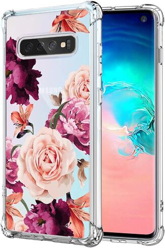 حافظة KIOMY Galaxy S10 فائقة الوضوح ومضادة للصدمات لهاتف Samsung Galaxy S10 [تصميم هجين] ظهر صلب من البولي كربونات مع إطار مرن من مادة TPU وأكياس هوائية ممتصة للصدمات وأغطية خلفية للهاتف الخلوي in Kuwait