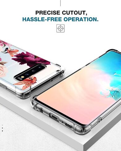 حافظة KIOMY Galaxy S10 فائقة الوضوح ومضادة للصدمات لهاتف Samsung Galaxy S10 [تصميم هجين] ظهر صلب من البولي كربونات مع إطار مرن من مادة TPU وأكياس هوائية ممتصة للصدمات وأغطية خلفية للهاتف الخلوي in Kuwait