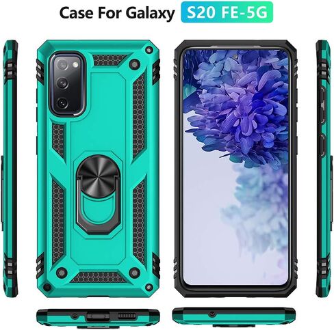 for Samsung Galaxy S20 FE Case,S20 FE Case,with Screen Protector,[Military Grade] 16ft. Drop Tested Cover with Magnetic Kickstand Car Mount Protective Case for Galaxy S20 FE, Blue in Kuwait