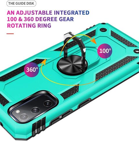 for Samsung Galaxy S20 FE Case,S20 FE Case,with Screen Protector,[Military Grade] 16ft. Drop Tested Cover with Magnetic Kickstand Car Mount Protective Case for Galaxy S20 FE, Blue in Kuwait