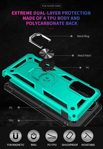 for Samsung Galaxy S20 FE Case,S20 FE Case,with Screen Protector,[Military Grade] 16ft. Drop Tested Cover with Magnetic Kickstand Car Mount Protective Case for Galaxy S20 FE, Blue in Kuwait