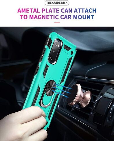for Samsung Galaxy S20 FE Case,S20 FE Case,with Screen Protector,[Military Grade] 16ft. Drop Tested Cover with Magnetic Kickstand Car Mount Protective Case for Galaxy S20 FE, Blue in Kuwait