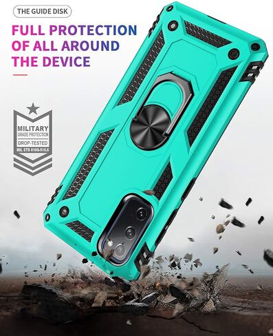for Samsung Galaxy S20 FE Case,S20 FE Case,with Screen Protector,[Military Grade] 16ft. Drop Tested Cover with Magnetic Kickstand Car Mount Protective Case for Galaxy S20 FE, Blue in Kuwait