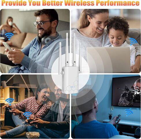2024 WiFi Extender Internet Booster, WiFi Extenders Signal Booster for Home Cover up to 10000 Sq.ft, High Speed Wi Fi Amplifier Easy Setup, Compatible with IP Cameras, Fire Stick TV, Alexa Devices in Kuwait